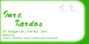 imre kardos business card